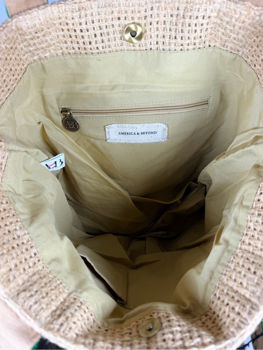 America & Beyond “Good Things” Embroidered Straw Tote Bag - Multicolor - Picture 4 of 5